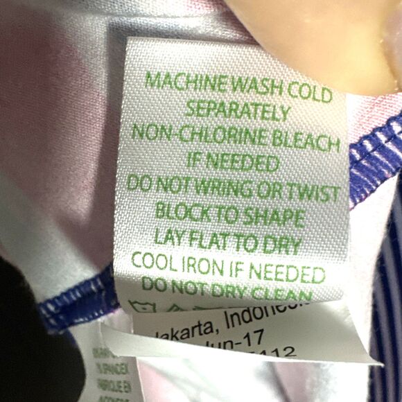 Lilly Pulitzer Sophie Size L UPF 50 True Blue Kaleidoscope Jungle Striped Dress - Picture 11 of 12